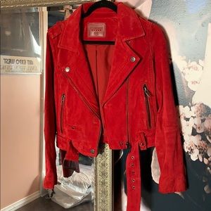 BlankNYC red suede leather jacket